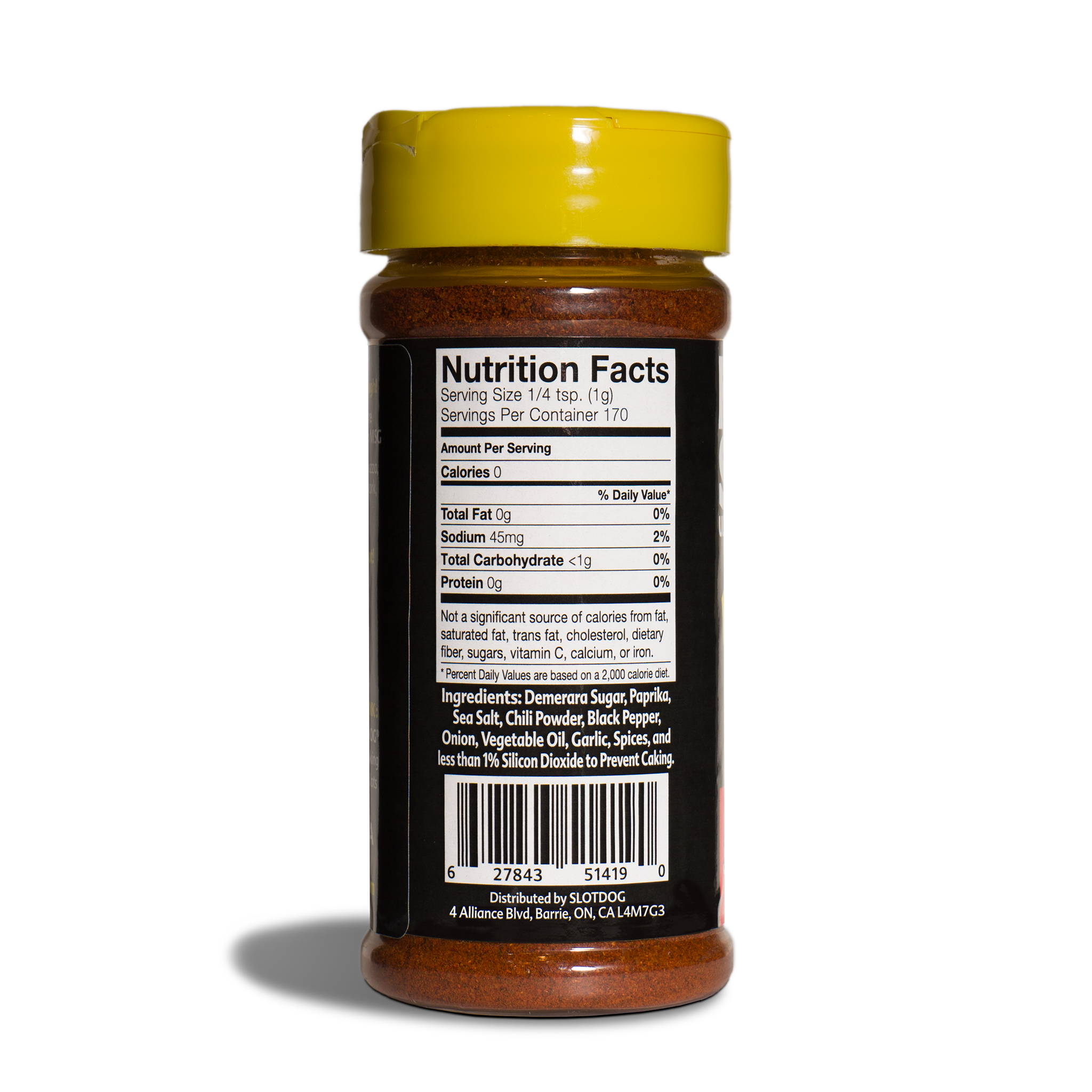 Frank Spank Woody Hot Dog Rub Nutrition Label